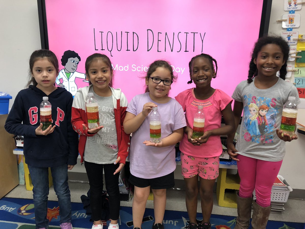 Learning and experimenting with liquid density for mad scientist day. #FinchFalcons #MyMISD