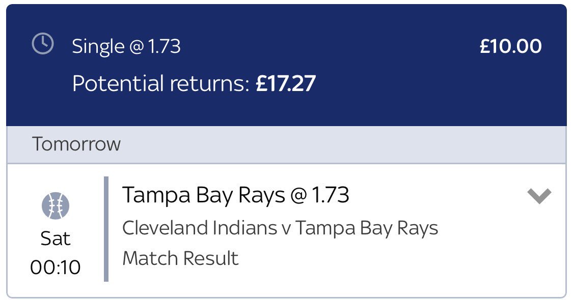 FastballModel's tweet image. #FastballModel Pick 2 - 24th May 2019

⚾️ #Rays win on the road to the #Indians (1.73)

Good luck if you’re playing!

#bettingalgorithm #mlb #predictiveanalytics #sabermetrics #freesportspicks #baseball #freemlbpicks #freebettingtips