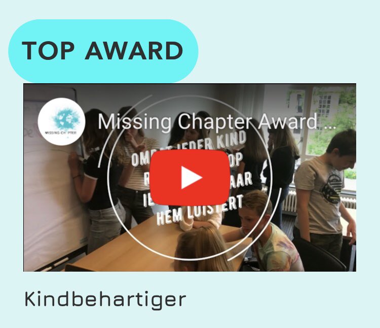 Wat een eer en super trots om genomineerd te zijn met onze @raadvankinderen voor de Top Award: missingchapter.org/stemmen-awards