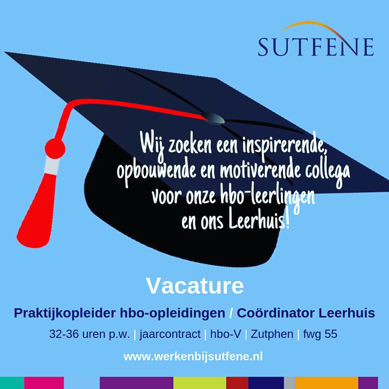 #Vacature! #Praktijkopleider hbo en Coördinator Leerhuis <a href="/Sutfene/">Sutfene_Ouderenzorg</a> #Zutphen.