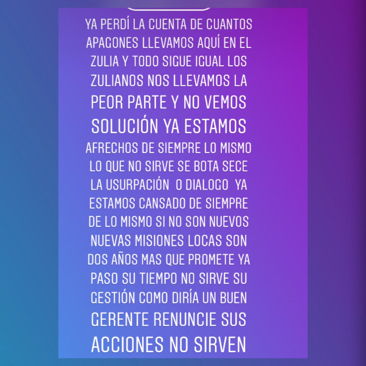 triniti2002's tweet photo. Basta ya de tanta ineficiencia fuera ya del poder ya destruyeron todo con su mala gestión lo q no sirve se bota fuera la usurpación @ElNacionalWeb @jguaido @retioMCBO @ElNacionalWeb https://t.co/AyRMi9S1TN