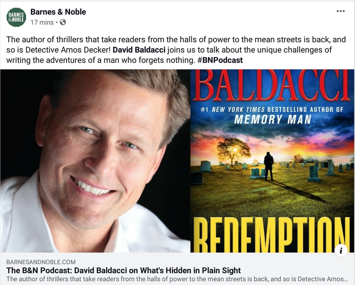 One of my favorite authors, if you have not read him there is no time like this weekend to start! #baldacci #bnpodcast