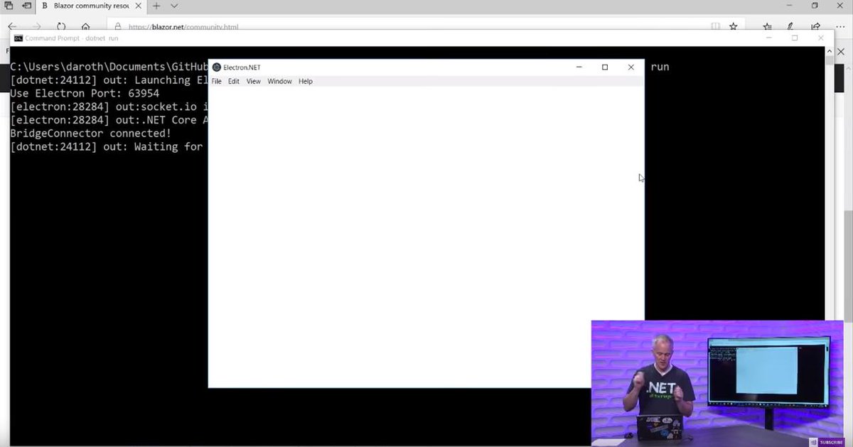 BFreakout's tweet photo. Cool! @danroth27 (Senior Program Manager on the ASPNET team) shows #Blazor + #ElectronNET π₯°π₯³π₯³
>> https://t.co/SHULtkEo1i https://t.co/1V9mTlfbog