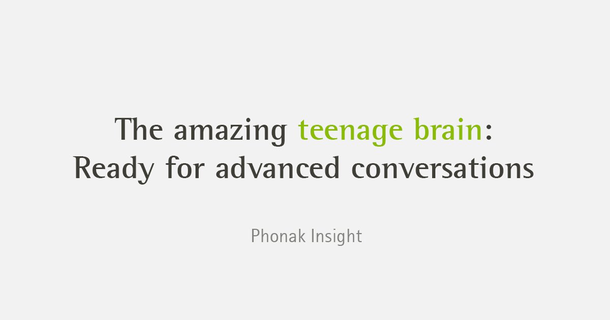 phonak's tweet photo. Teenage brains are undergoing a remarkable growth spurt. It's time for caregivers to start advanced conversations with teens https://t.co/4TAFAUxH6h  
#Audiology #audpeeps https://t.co/wMZgwNKe1i