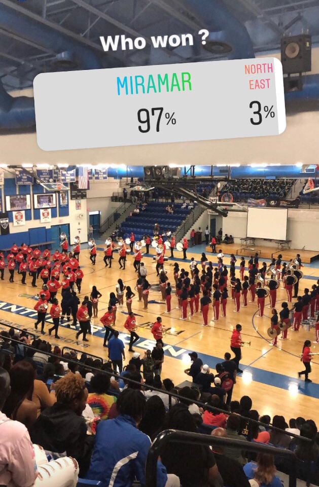 I think it's safe to say we won our #GymBattle against Northeast according to the crowd! #MiramarBand