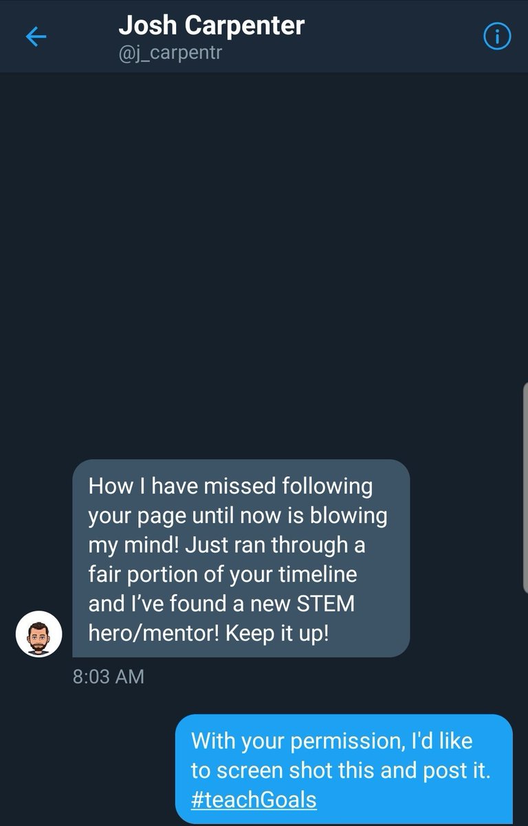 MrMarinoScience's tweet photo. #goals #teachGoals @j_carpentr you made my day brother!!! Long live #STEM ! https://t.co/W7ilZhRlDL