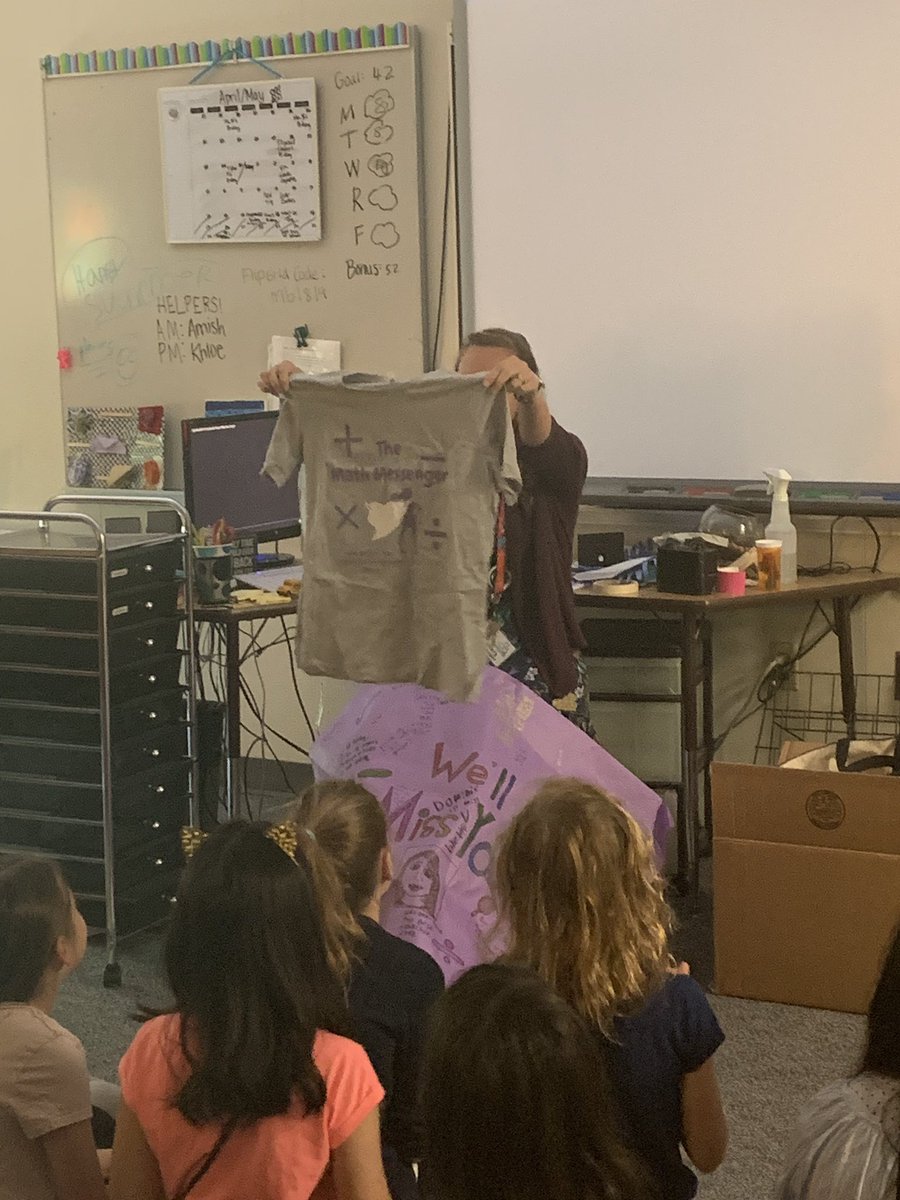 SCE4MB's tweet photo. We wish Ms. Messenger the best of luck in her new role as an Instructional Math Coach! ❤️ The students organized a “good-bye” poster and personalized T-Shirt for her! #TheDublinDifference #OurSCEstory https://t.co/4lzLXWQTds