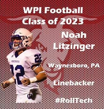 CoachRobFB's tweet photo. This outstanding LB comes from PA, Commonwealth to Commonwealth.  Noah Litzinger brings fire and intensity to the position, a great leader from Mercersburg Academy and will study Mechanical Engineering @WPIFootball #LBeast https://t.co/XFCjNj7GRZ