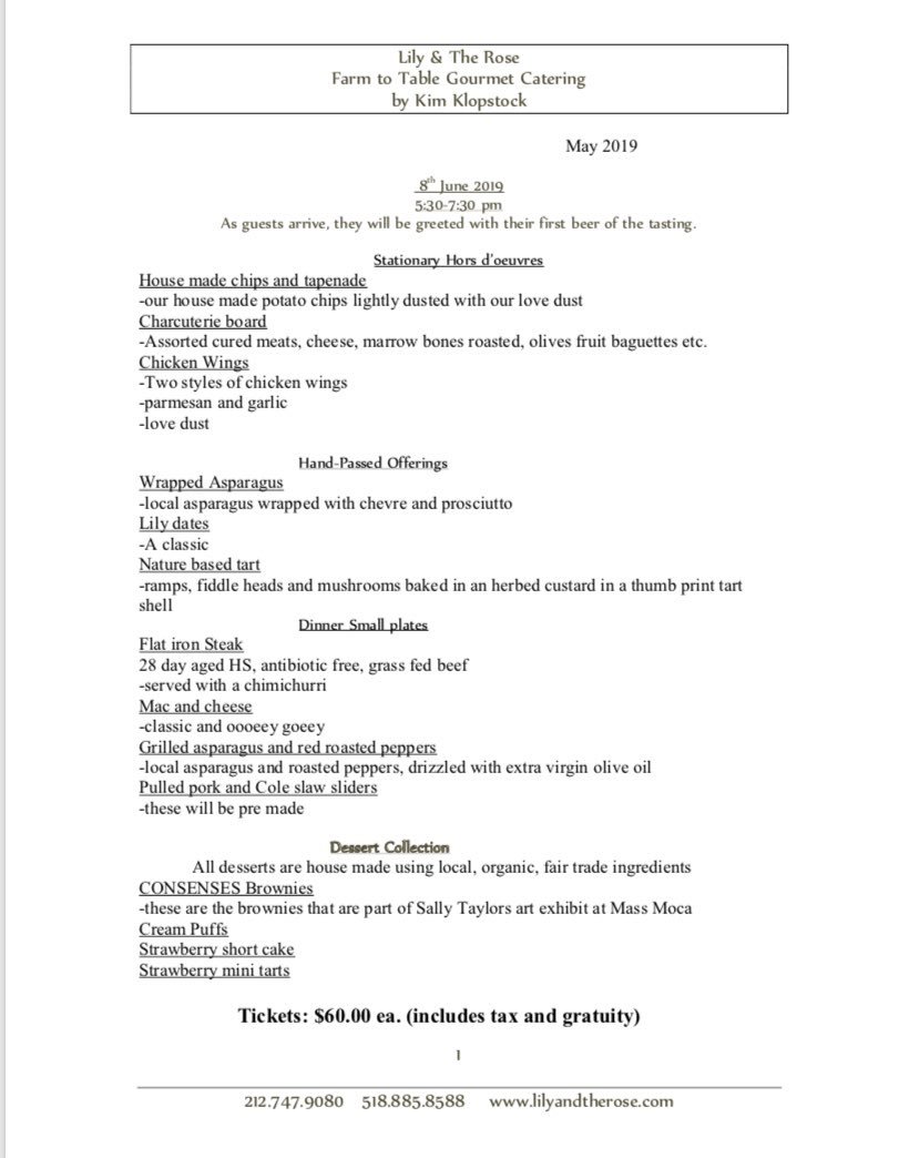 We will be holding our annual fundraising Beer-Dinner at 50 South Restaurant Sat 6/8 at 5:30PM. For reservations contact Gary Lewis at flugelhn@nycap.rr.com.  Please make your reservation by 5/31. Tickets are $60, you can pay the night of the event at the restaurant.