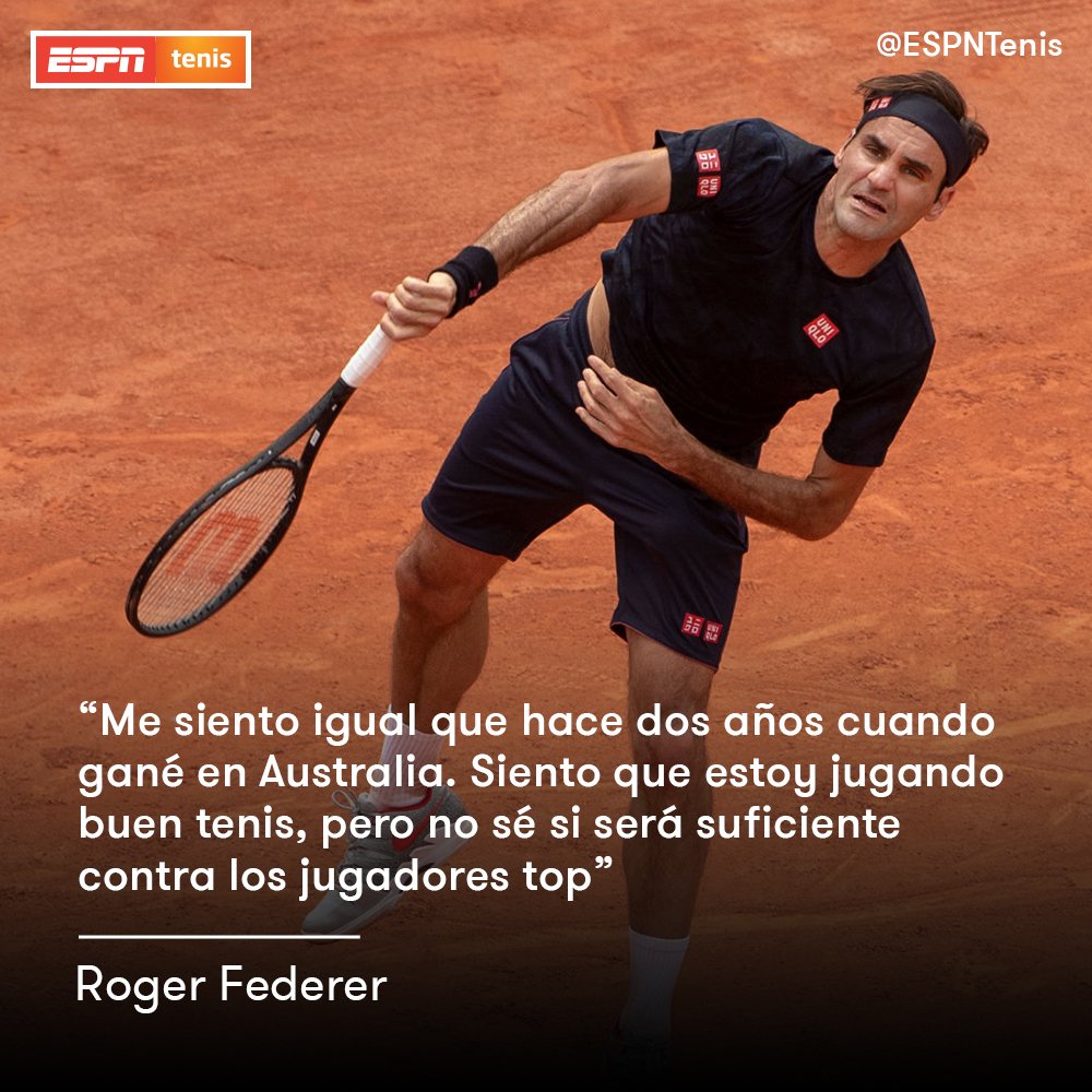 ESPNtenis's tweet photo. En el 2017, Roger Federer ganó #AUSTRALIAxESPN tras haber estado seis meses al margen del circuito. Este domingo debutará en #RGxESPN después de cuatros años sin participar del torneo. ¿Podrá repetir la hazaña de Australia y coronarse en el Abierto parisino? 🇨🇭🎾 https://t.co/Bg7dQknIBt