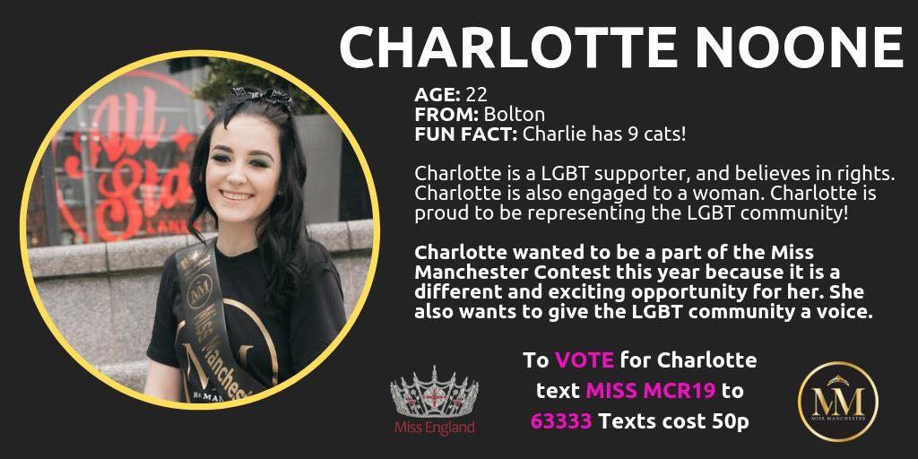 We would like to congratulate Charlotte Noone on making the final of the <a href="/MissMCRContest/">Miss Manchester Official</a>! 🎉

#MissManchesterContest #Finalist