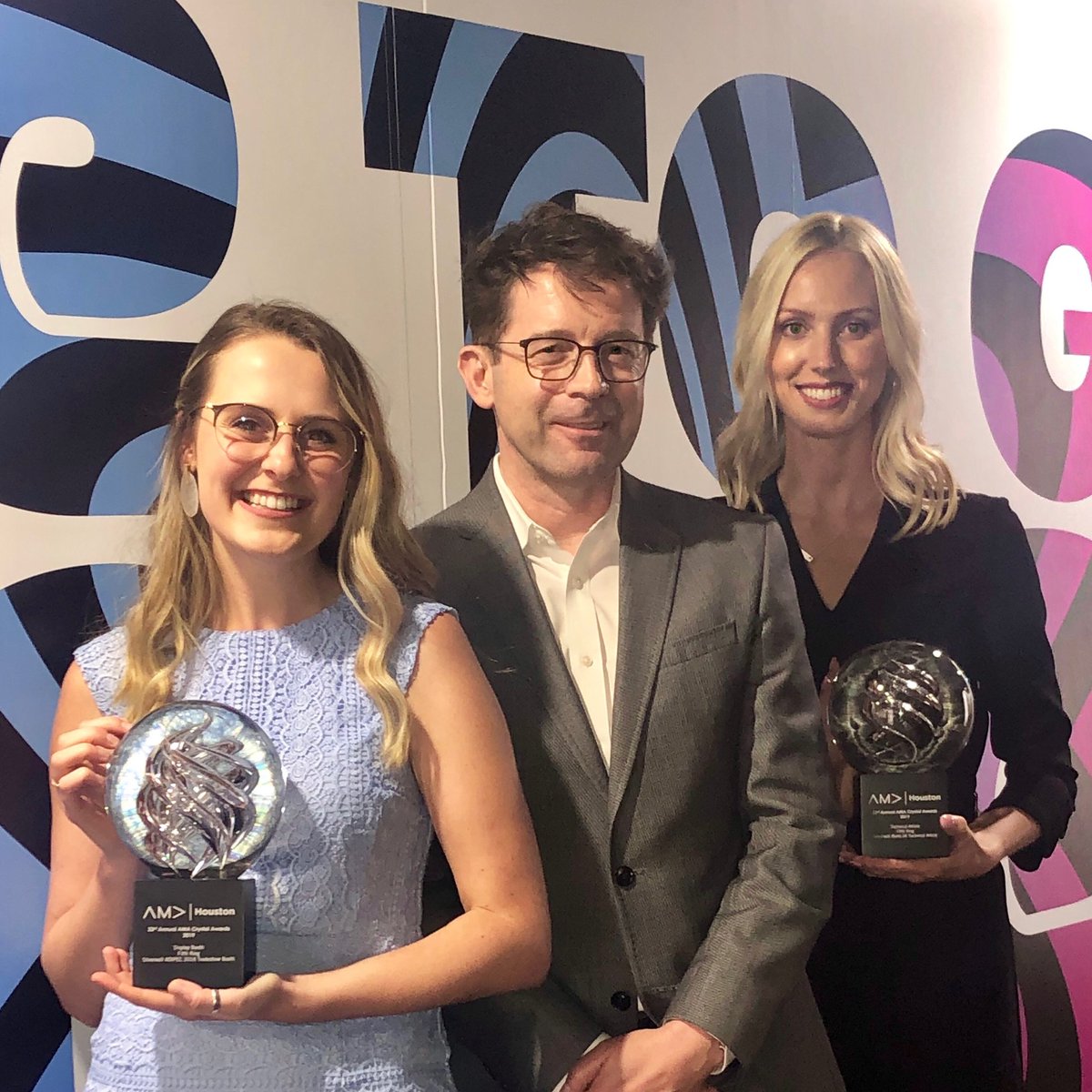 It was an honor to receive two AMA Crystal Awards for our work for <a href="/SilverwellLtd/">Silverwell Energy</a> and to celebrate with some of the finest marketers in #Houston last night! Congratulations to all the other #AMACrystals winners! @AMAHouston #Crystals2019