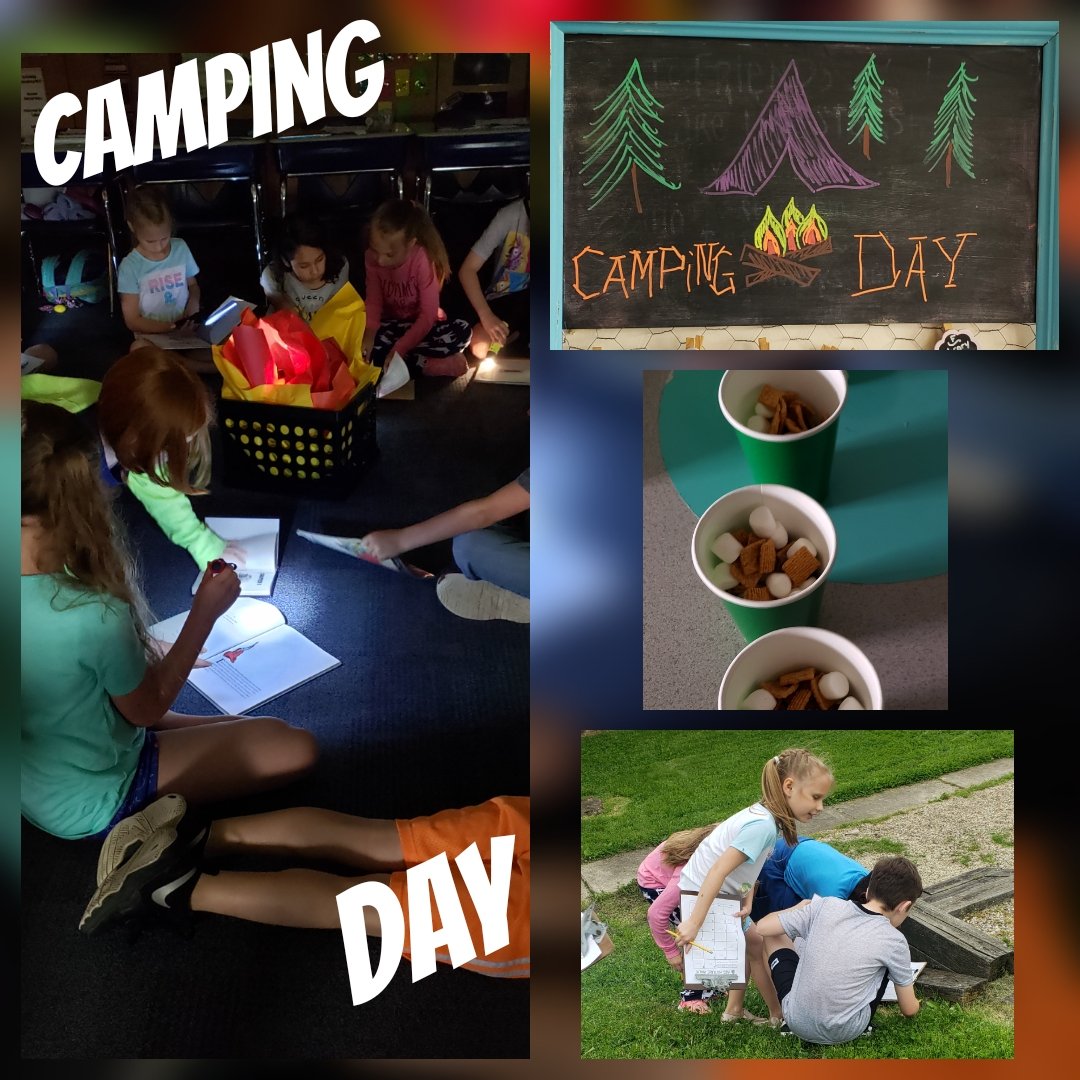 MsBartochowski's tweet photo. Camping Day! #engaged #literacy #science #k12 #publiced @WinfieldElem #countdowntosummer #tlap #PlayLAP https://t.co/tAJLyPKF4A
