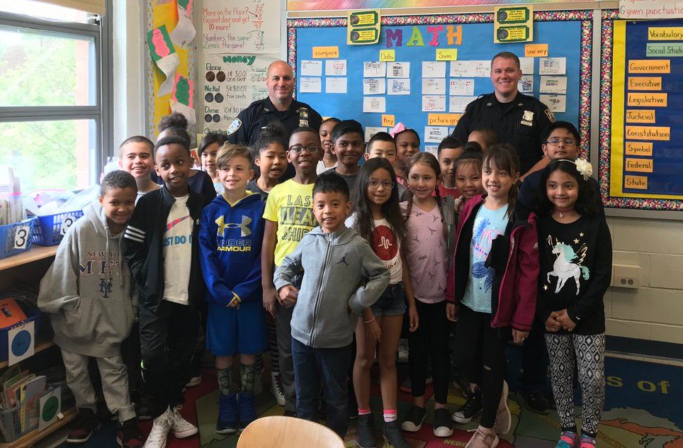 Career day with cops and kids.