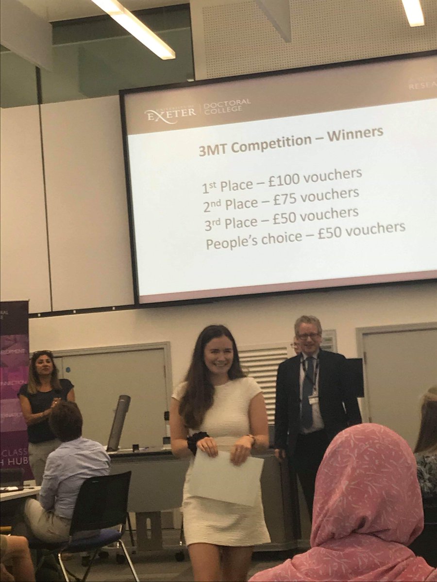 lumpyjenny's tweet photo. So this happened today! I won first prize and people's choice for @UniofExeter #ThreeMinuteThesis competition. Thanks to all who supported me! #RodSquad #201forever
This week I hosted #PlanetEarth theme #Pint19Exeter too @pintofscience... 
I need bed now. https://t.co/m8nVxbk9jP