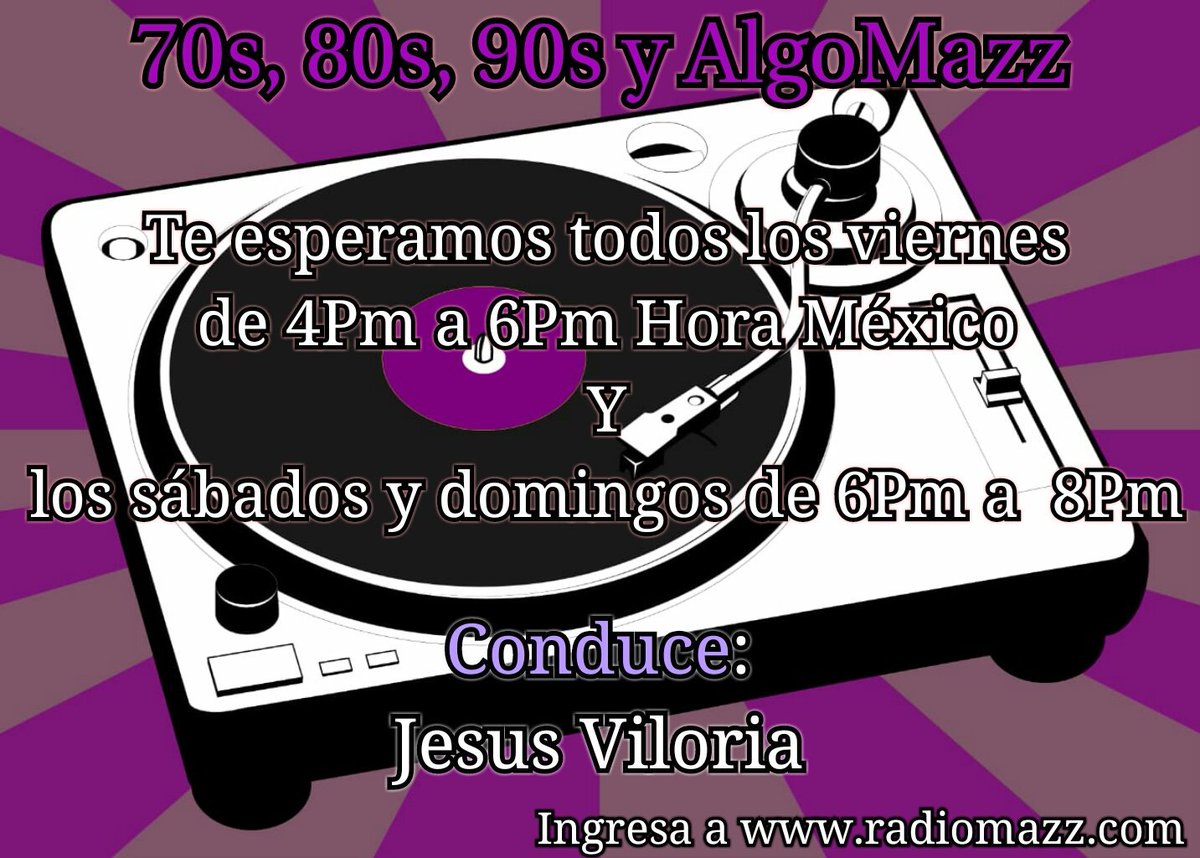 radiomazz's tweet photo. Recordando la buena música de los 70s, 80s, 90s. Noticias, comentarios y anécdotas de aquellos años. 🎶
Ingresa a https://t.co/etzayc3PC3 o descarga la App Tunein Radio
Link Directo https://t.co/mzY2KggLwR 📱🎶 https://t.co/Z244bBRYqb