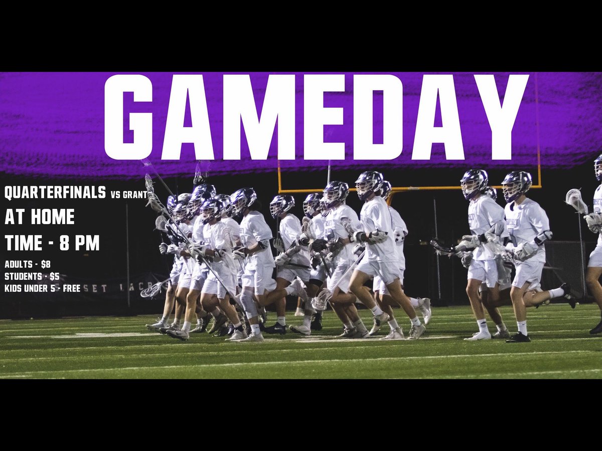 Boys Lacrosse are in the state quarterfinals. They play Grant tonight, 8pm at home! Adults - $8 Students - $5 Kids Under 5 - FREE Come out and show some love!! #GoApollos #BleepPurple