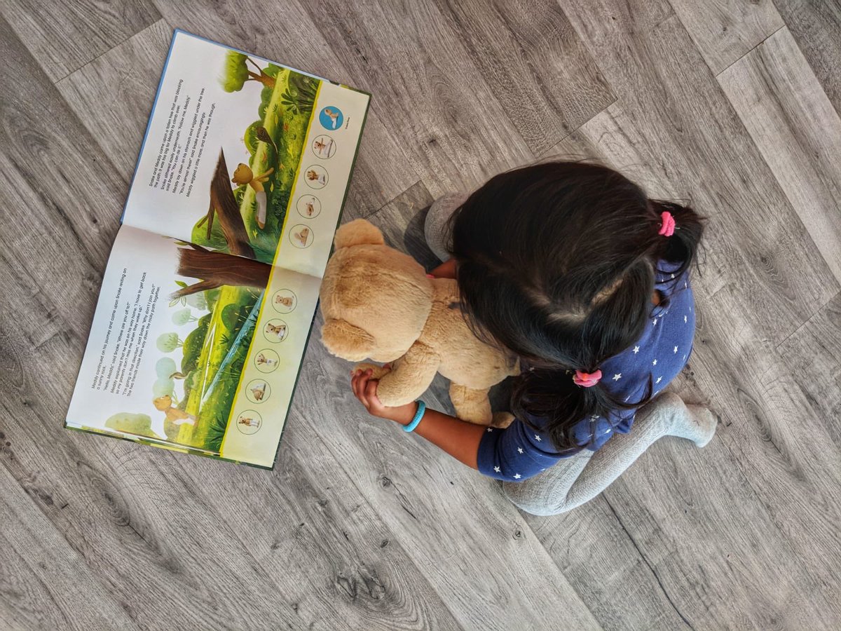 Students were each given a turn to move <a href="/MeddyTeddyLA/">Meddy Teddy</a> into different poses in the story!