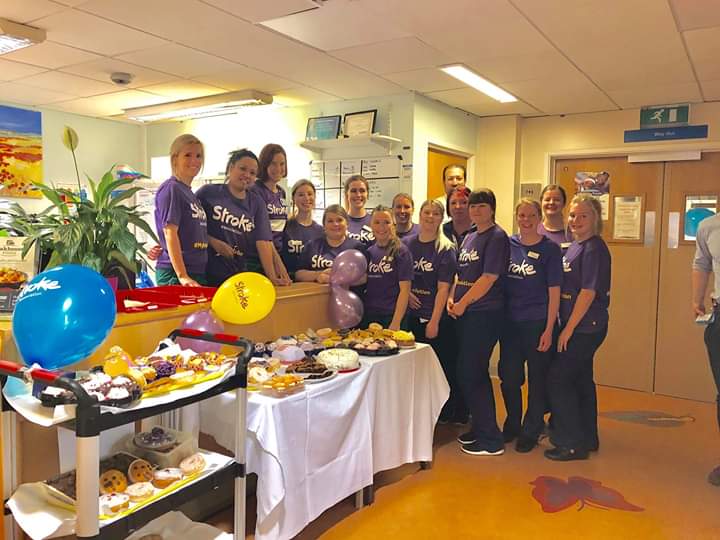 Some of the team raising money and awareness for the <a href="/TheStrokeAssoc/">Stroke Association</a>  #makemaypurple campaign <a href="/LTHTNEURO/">Leeds Neurosciences</a>