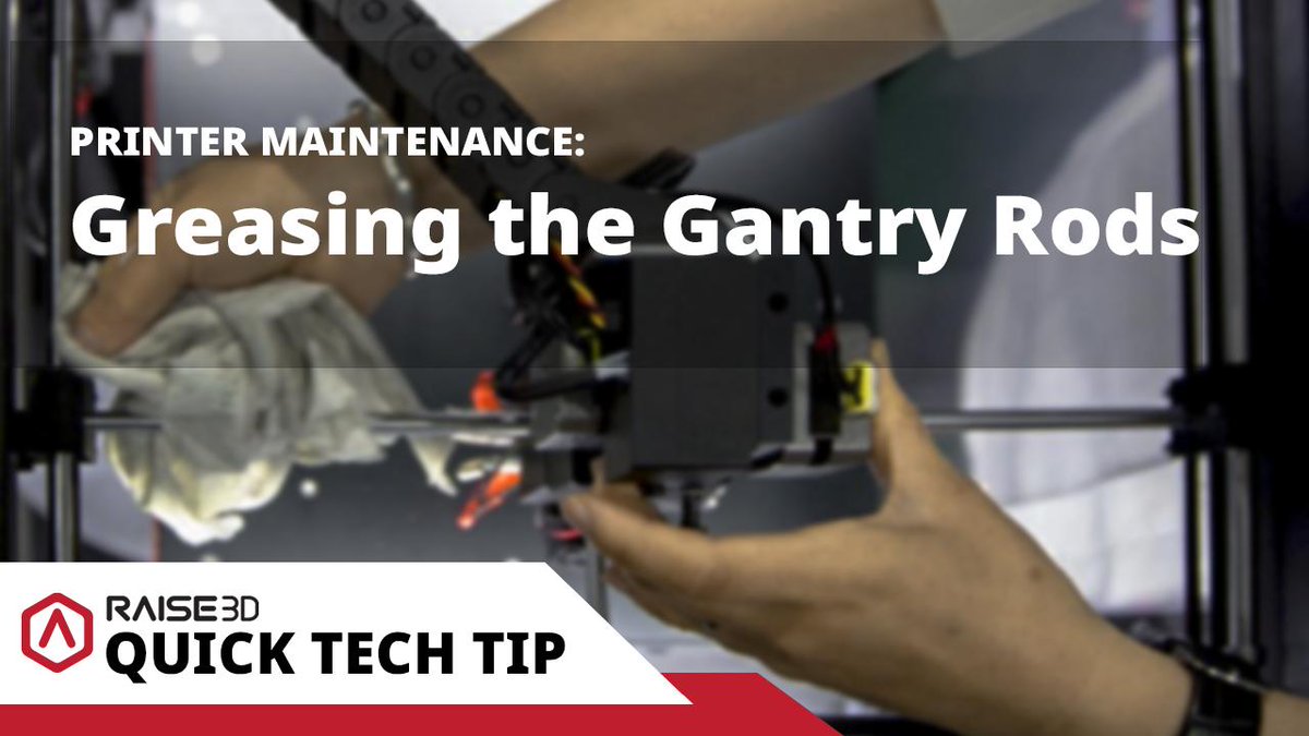 Raise3D's tweet image. #QuickTechTip:
We recommend lubrication maintenance every three months.
(You can use Superlube Silicone Lubricating grease with PTFE.） 
If the rods get dry, increase maintenance frequency.

Find more information here: bit.ly/2VQ9Y8a
#raise3d #raisepro2 #askraise3d