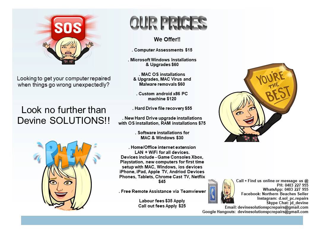 PCFixSales's tweet image. Hi Everyone,

Just started up new business about a month ago I am looking for clients. I fix computers and sell computers I am hoping to see some new followers I can be reached on WhatsApp, email, Facebook, phone call. I have my price list posted all contact details are there.