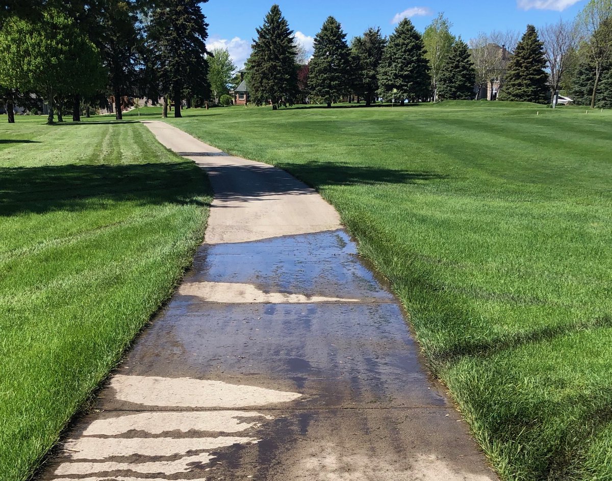 From the top right- pretty easy to tell at what point the water is seeping out of the hill on hole 6; the water seeping out of #7 crosses the cart path heading to 16; if you look closely you can see water standing in the fairway in front of 12 green. #nomorerainplease