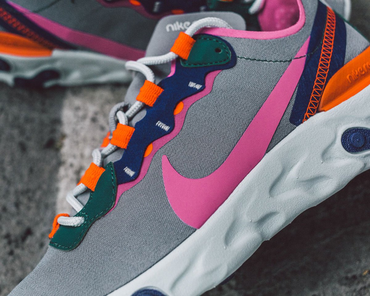 Bait The Women S Nike React Element 55 In Wolf Grey Laser Fuchsia Hyper Crimson As Arrived At T Co Fipeidpgib T Co Ihbvstjqyp