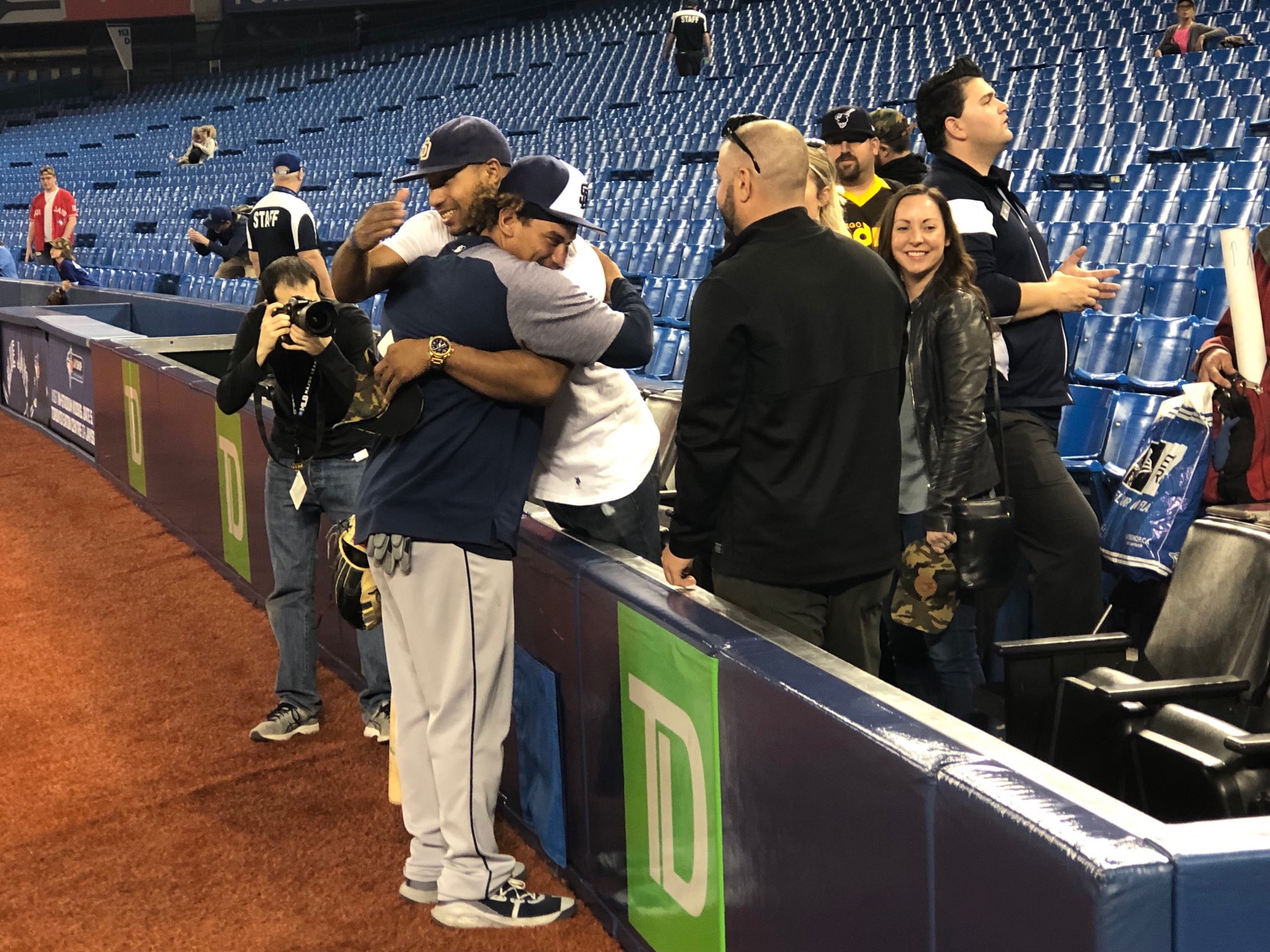 Bob Scanlan on X: Josh Naylor getting congratulatory hugs from family and  friends here to celebrate his first day in the big leagues! #WelcomeToMLB  #Padres  / X