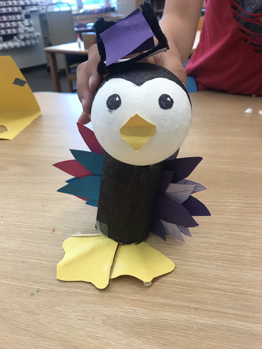 UESLibrary's tweet image. In #Makerspace, 4th and 5th grade students finished their Techno Jungle projects. They created characters with special powers using everyday supplies and littleBits modules. Some characters make noise and have LED glowing eyes, moving heads, or wagging tails! 🐵🐧🐨🐶🦉