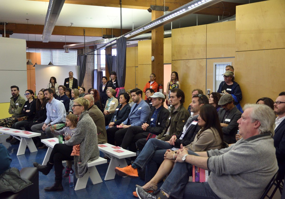 Van_Biennale's tweet photo. Our #residencylaunch #networkingevent was a complete success! Guests mingled, nibbled on delicious food, toured our new #VanBiennale residency facility, and listened to #portfoliopresentations by our #springresidency artists. Stay tuned for more updates! https://t.co/9CCj2hNEJH https://t.co/9yf7DM9KFG