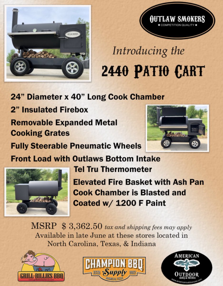 We have come up with a  patio pit that performs well enough to put the Outlaw name on. 
The quality of BBQ the Outlaw’s produce have been putting smiles on judges faces every weekend and now that smile can be on the faces you love in your own backyard.