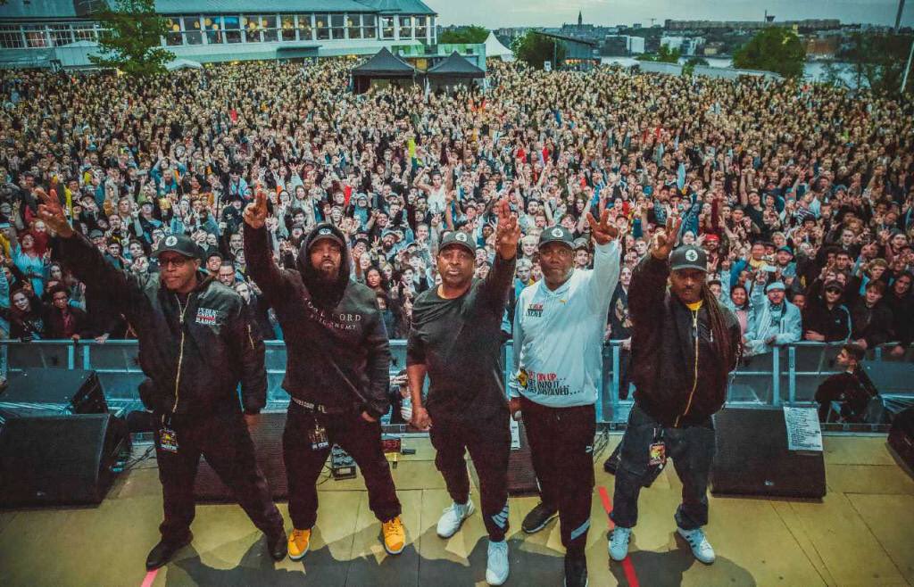 MrChuckD's tweet photo. P U B L I C E N E M Y R A D I O S T O C K H O L M #Salute #godsofraptour instead of S1WS The Crew flanked by my brother E and PopDiesel @HipHopEducate @DjLORDofficial @the vonzipp @jamesbombs1w https://t.co/ocvJckwCIX
