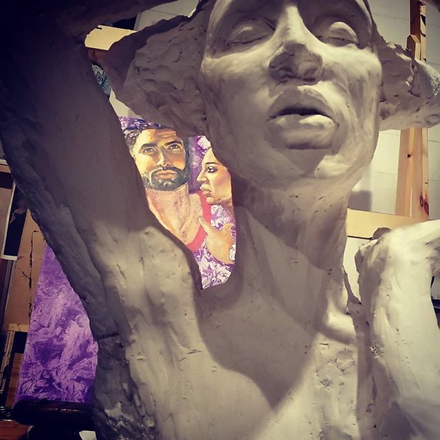 ETAndress's tweet photo. Two works in progress... thanks @tito.clemente for sharing your good looks! #sculpture #oilpainting #figurativeart #instaart #cltartist @awakengallerync https://t.co/QOa3vrIpfe https://t.co/dEMpIqSCiH