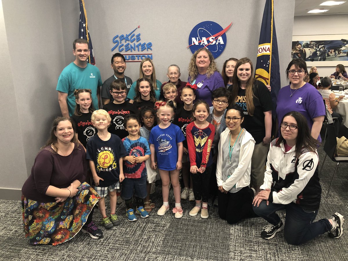 CarrieDd42's tweet photo. We had a great time today celebrating our #KleinInSpace winners! My favorite part was definitely lunch with astronaut Dr. Mary Cleave! @courtney_irvan @MADGIRL421 @Jasper_KleinTX @GordonKSee @mkttexas @PlottKplott #MomentsinKlein 🚀 https://t.co/HmL11eFYfn