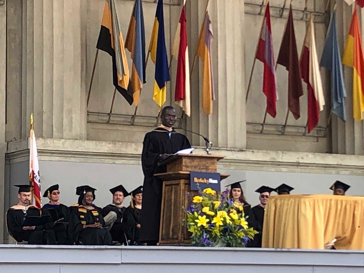 Patrick Awuah giving his commencement speech at BerkeleyHaas noting his decision to leave Microsoft to create a university in Ghana. Ashesi University has positively affected thousands of lives#Haasalumni