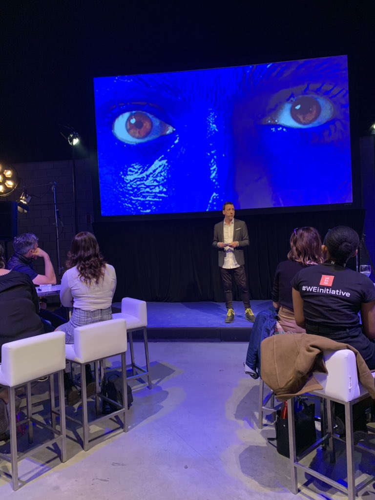 Mjlareau's tweet photo. Great workshop at @C2Montreal with Randall Jaynes from @BMGroupNews. Are You really aware? Animal listen with their all body. Practice full body deep breath. Discover your archetype to solv a challenge.  #blueman #bluemangroup #ibluemyself #C2M2019 https://t.co/Ux3kebchVI
