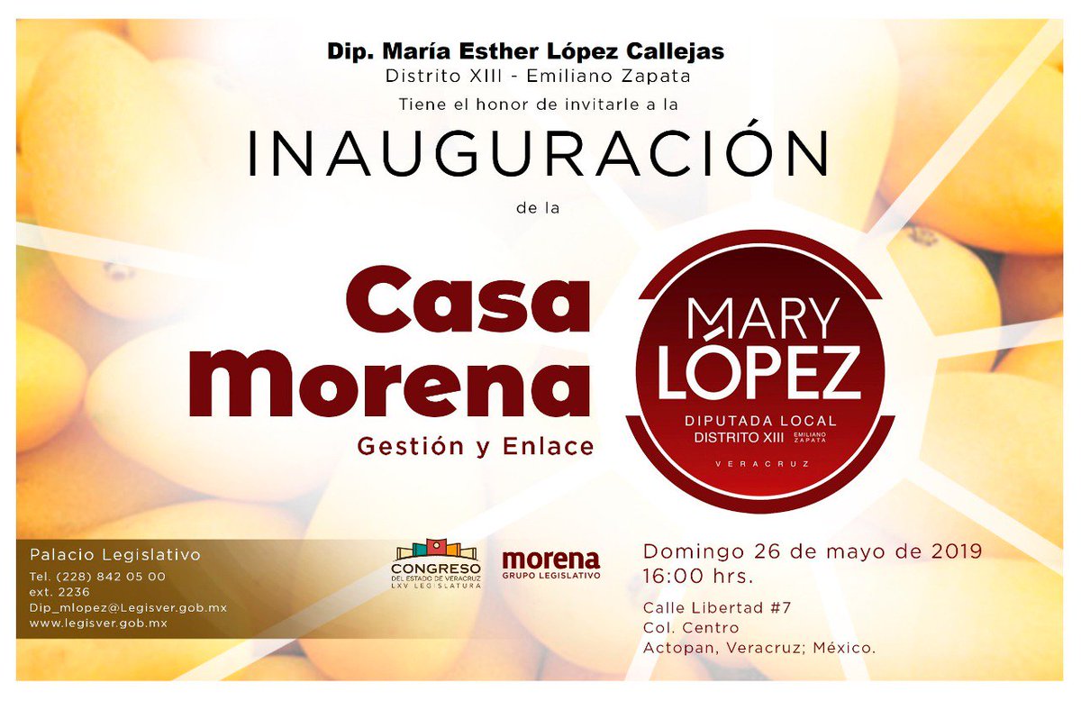 dipsmorenavera's tweet photo. Inaugurará diputada Mary López Casa Morena de Gestión y Enlace, en Actopan - https://t.co/QeA26fYokU https://t.co/j0e6a5uYjE