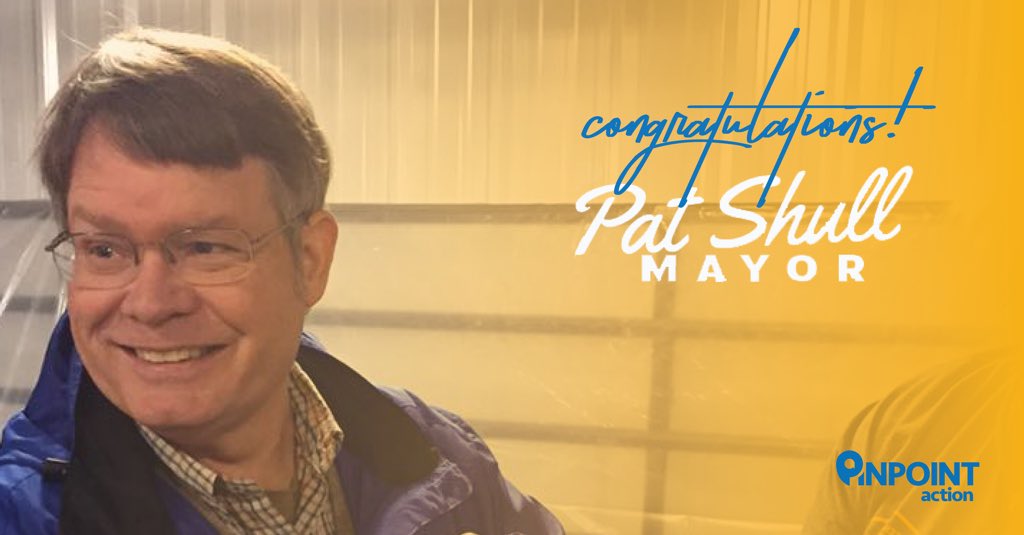 PinpointAction's tweet image. Congratulations to our client Pat Shull for securing a decisive mayoral victory in Kingsport, Tennessee!

PinpointAction.com