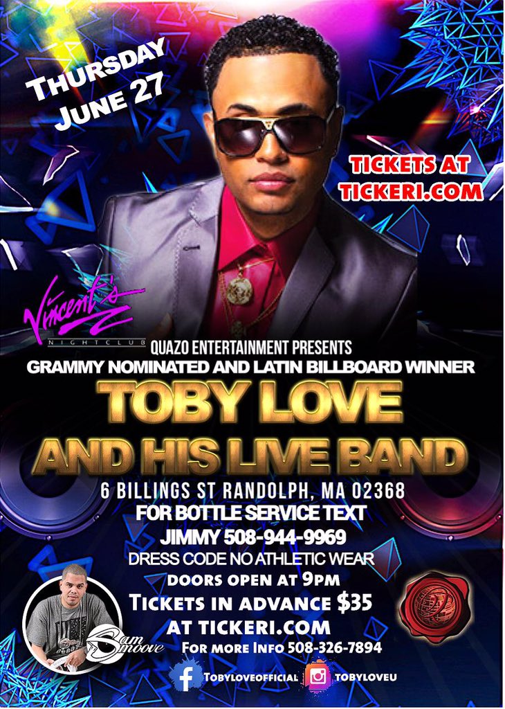 quazoent's tweet photo. #tobylove #bachata #latinmusic #bachatanation #djs #MusicIsLife #migente #vincentsnightclub @vincentsnghtclb @TheRealTobyLove @GrafixUnleashed advance tickets https://t.co/scw8aN0KjV https://t.co/r1ZXc5AQje