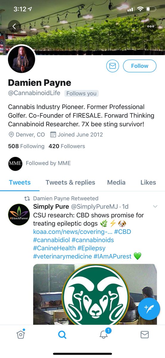 CannabinoidLife's tweet photo. Shout out to my 420 followers on Twitter! Seeing my page hit 420 today gave me a smile. Happy Friday, everyone!!๐ค๐#CannabinoidLife #CannabinoidFacts #Science #Research #Study #ClinicalTrials #CannabinoidLife #CannabinoidFacts #Education #Knowledge #Power #Learning #Student https://t.co/3vrYg4tjw8