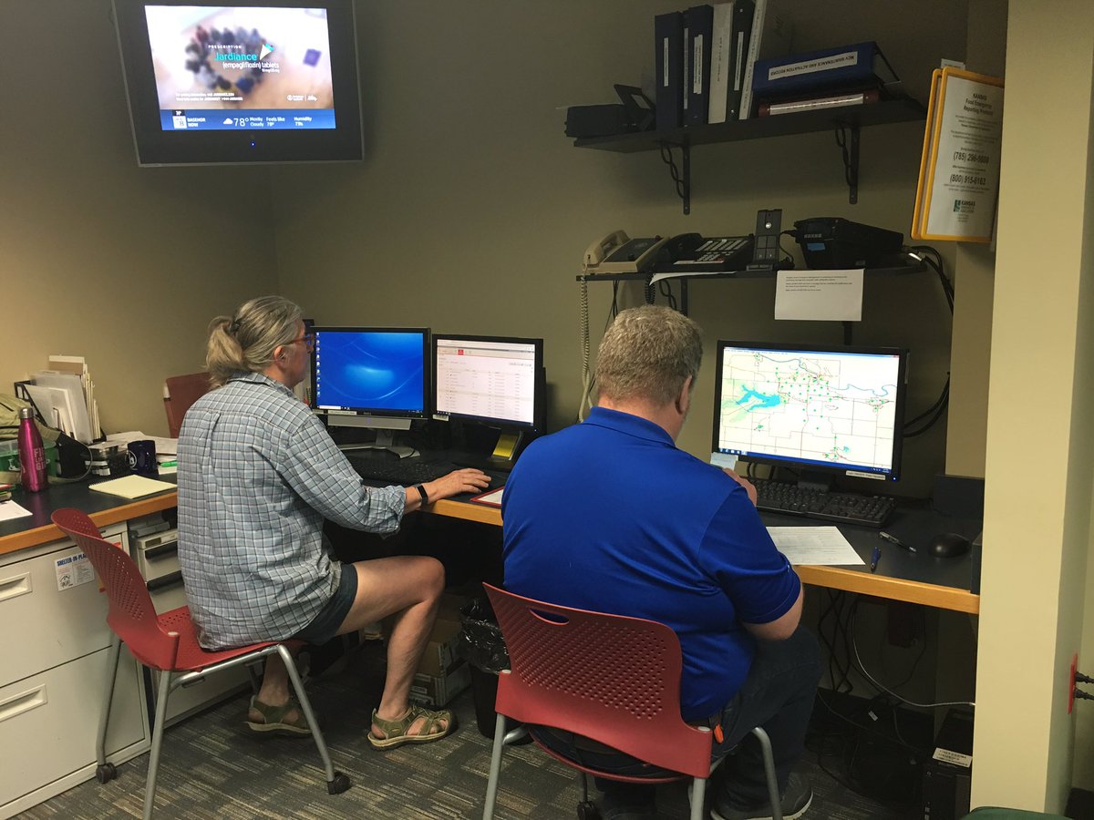 dgcoem's tweet photo. Staff is back monitoring storms. No warnings at this time for DgCo but a tornado warning has been issued to our south west. Stay alert and ready to take shelter if needed. 5/24 @ 5:30pm https://t.co/VwtTh3jl5v
