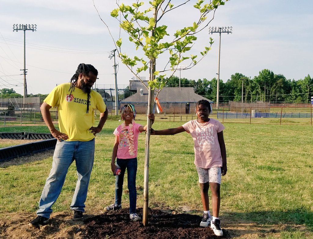 We have some new junior arborists at Fairfield Court! Thanks to Duron Chavis for helping us plant trees as part of our #LoveYourBlock project.