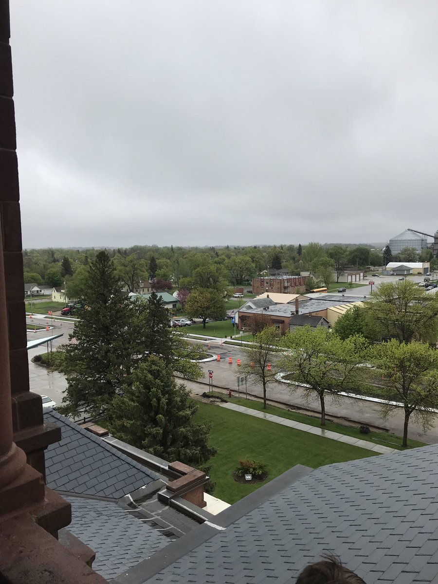 MrAllenWCA's tweet photo. Great field trip to the Grant County Courthouse today. Even got the sky view at the end. We also broke a record today. We only made it to 9:28 a.m. until a student asked, “When’s Lunch?” https://t.co/OF5mBuleMK