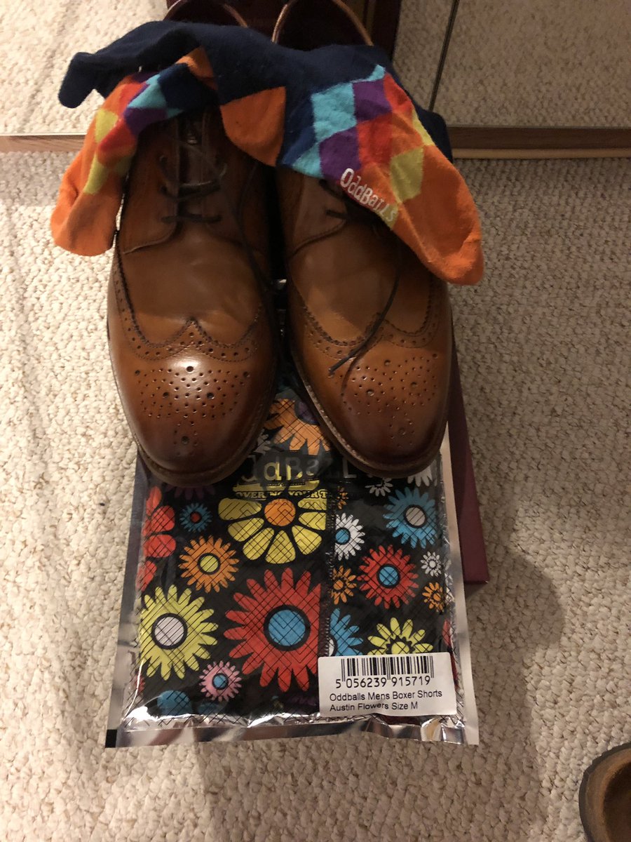 RefMarshall's tweet photo. Suit is pressed, shirt ironed and broken out the new shoes. Time to match it with the best underwear around at my sisterโs wedding tomorrow @myoddballs #weddingtime #brotherofthebride #lashon https://t.co/5ysFykzzTz