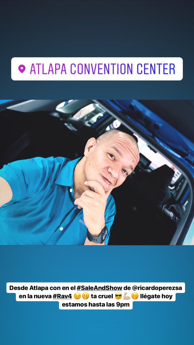 hongomatic's tweet photo. Desde Atlapa con en el #SaleAndShow de @ricardoperezsa en la nueva #Rav4 😉🤭 ta cruel 😎💪🏼🤭 llégate hoy estamos hasta las 9pm https://t.co/I3v60WHOvh