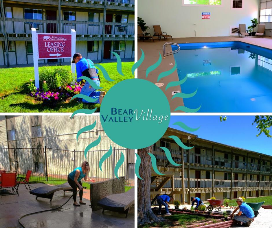 BearValleyVill's tweet photo. It's beginning to look like #Summer at Bear Valley Village! ☀️

HUGE SHOUT OUT to Jeremy for preparing our swimming pool to be ready and open TOMORROW 💦 and Lee, Pedro and Alex for bringing our property to life and planting all the beautiful flowers &amp; shrubs today! 🌷🌼 https://t.co/XcHW74j2c6