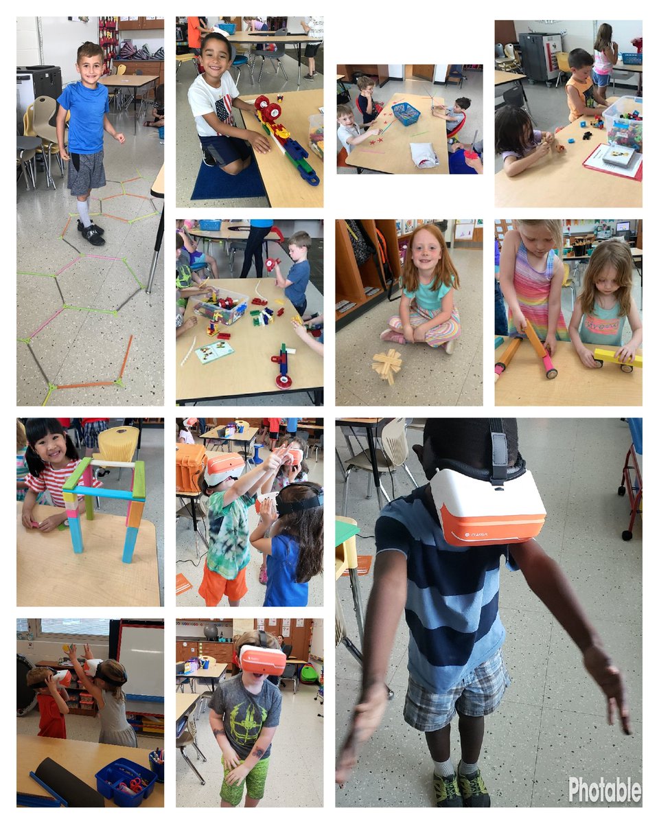 We combined with the other kindergarten classes this afternoon to do some STEM activities. Seeing their reactions to the virtual reality glasses was priceless! <a href="/thewattswings/">Amy Watts</a> #seipeltsoars