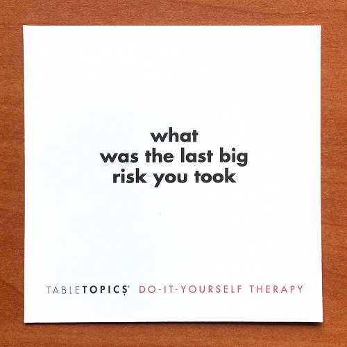 - Question of the Day -
(From TableTopics:  Do-It-Yourself Therapy edition)
tabletopics.com/Do-It-Yourself…
#tabletopics