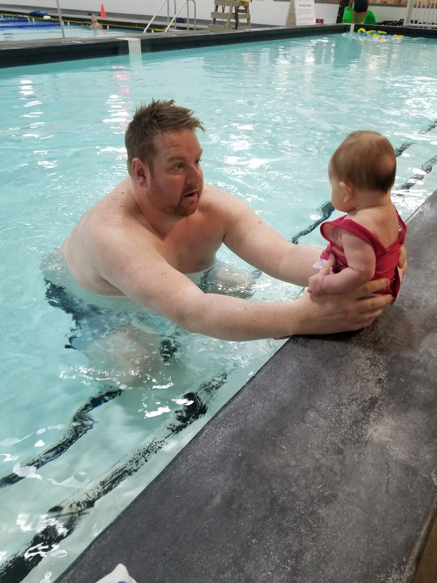 CoachDLing's tweet photo. #LittleTK getting in her first swim practice. https://t.co/suVg7rZfhj